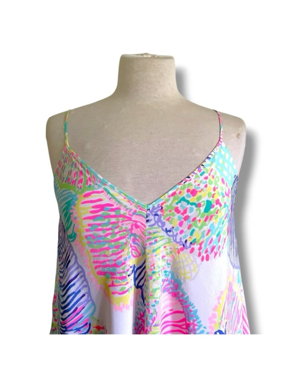 Lilly Pulitzer Clara Silk Slip Dress Small Roar of the Seas Shell Print Preppy - Picture 4 of 8